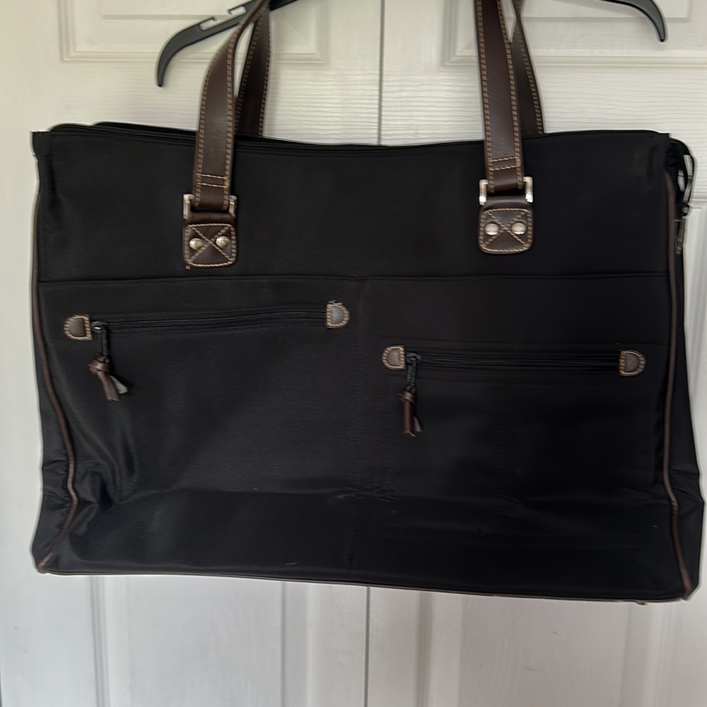 Large Women’s Travel Tote bag Multi-pockets Leather Straps Nylon Material 15*20 - Picture 2 of 8